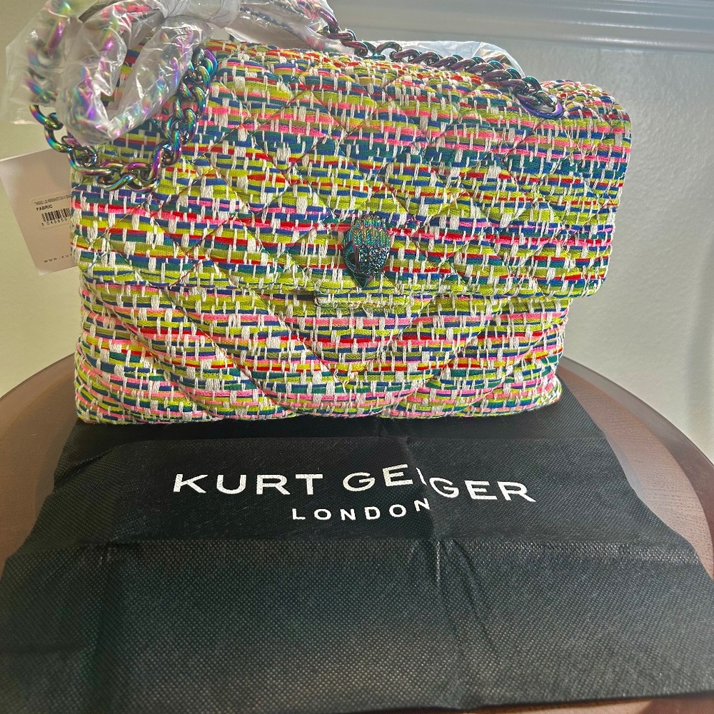 Kurt Geiger London Tweed Large Kensington X Multicolor Bag